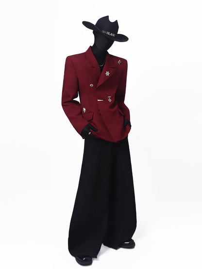 Metal Decoration Shoulder-pad Tailored Jacket WN23770