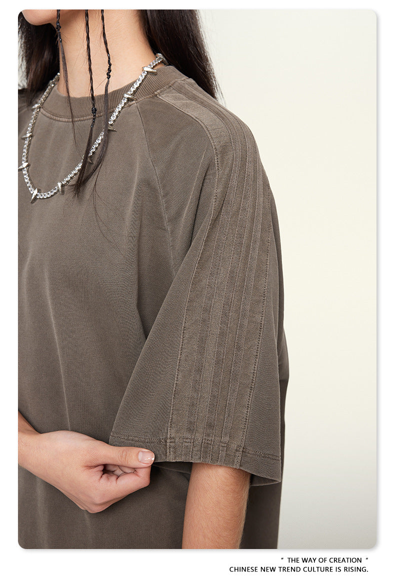 Oversize Washed Short-sleeve T-shirt WN6458