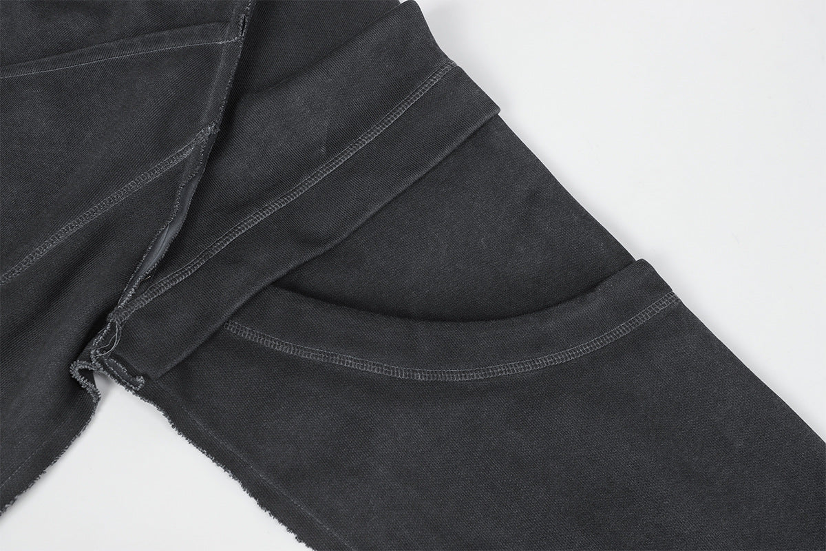 Heavyweight Washed Deconstructed Pullover Hoodie WN23059