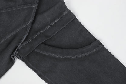 Heavyweight Washed Deconstructed Pullover Hoodie WN23059