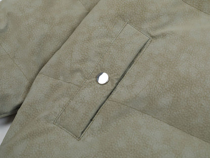 Letter Embroidery Stripe Puffer Jacket WN11494