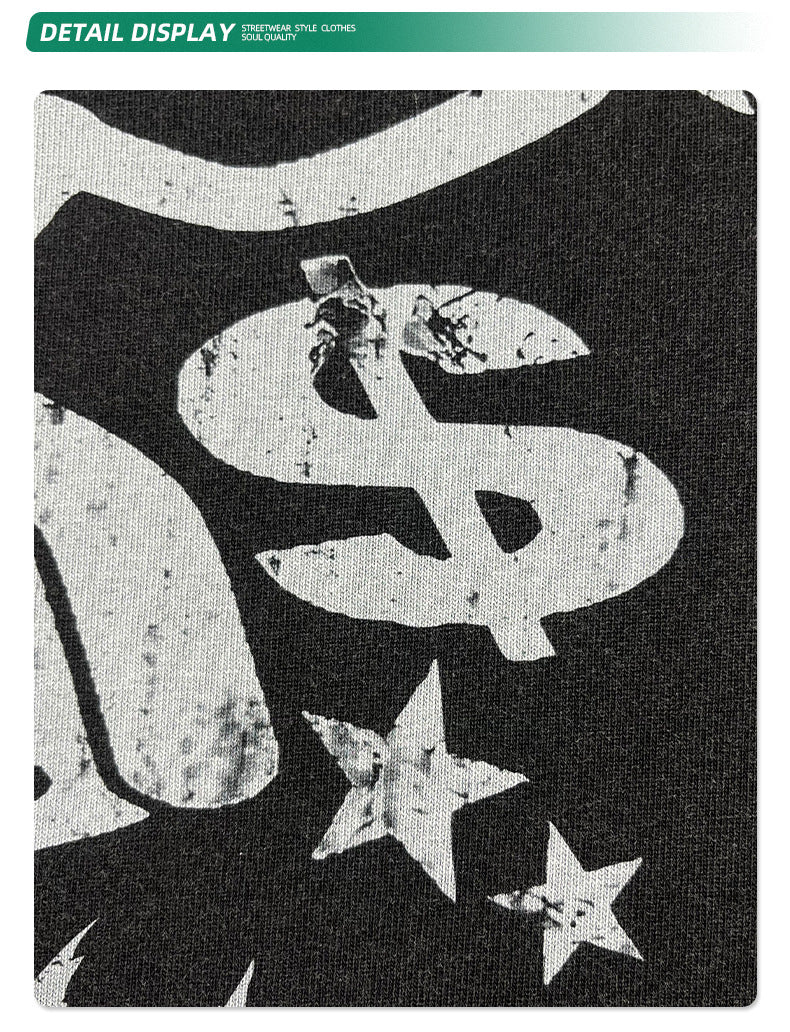 Washed Fake Layered Round Neck Print Long Sleeve T-Shirt WN7816