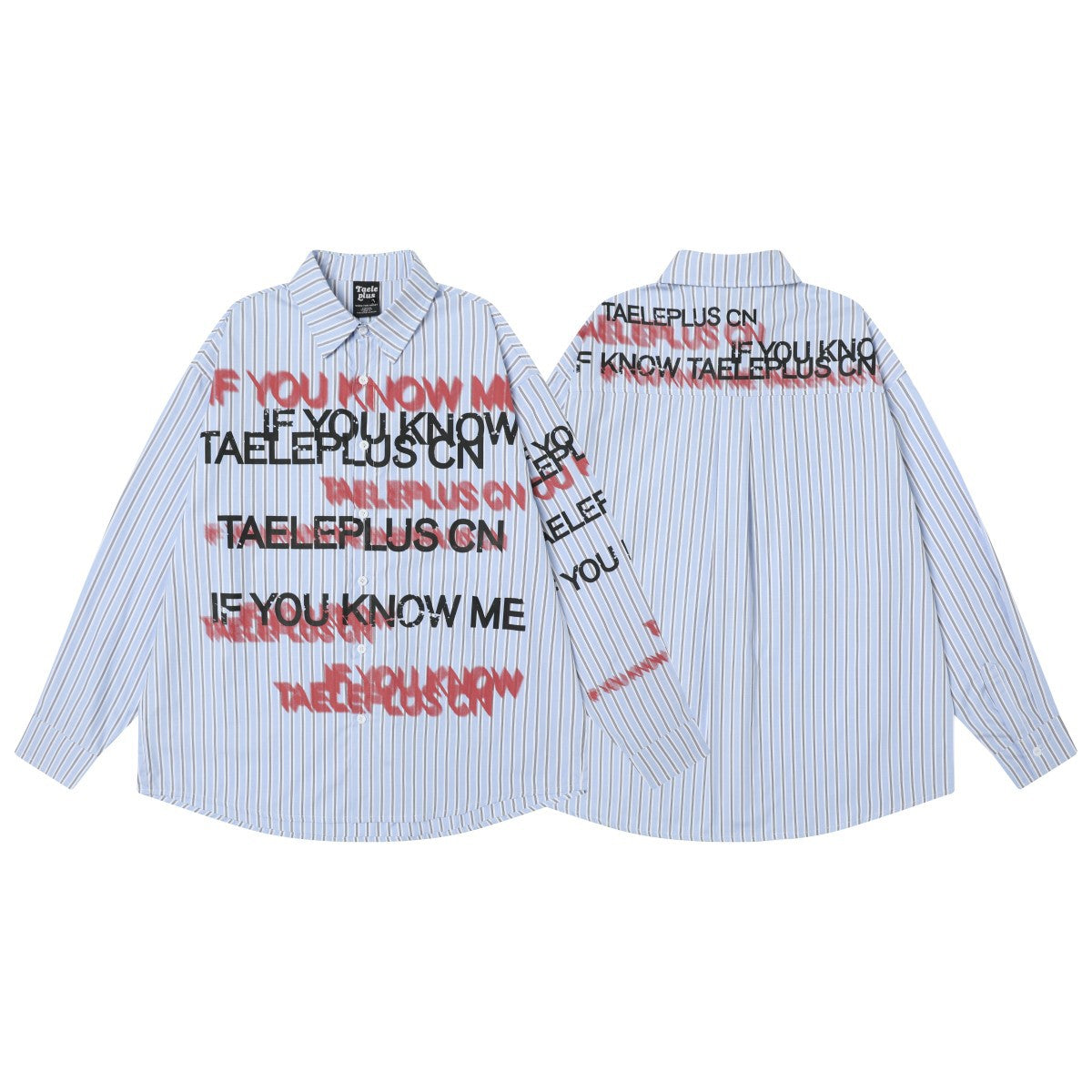 Stripe Letter Print Long Sleeve Shirt WN25396