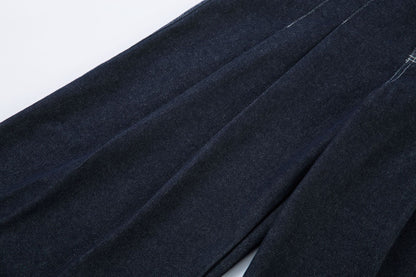 Washed Wide-Leg Tuck In Denim Jeans WN12732