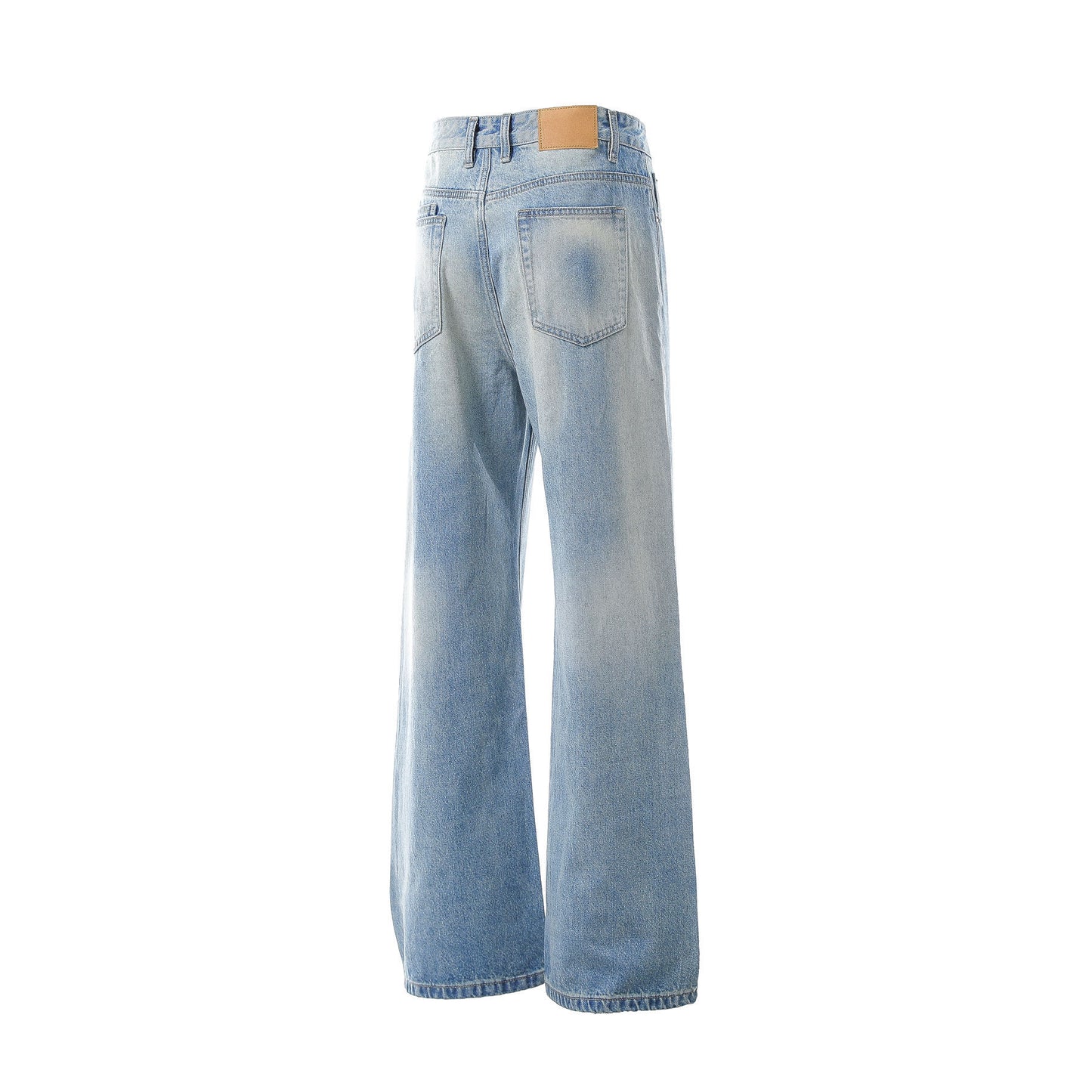 Dirty Washed Irregular Flare Denim Jeans WN26118