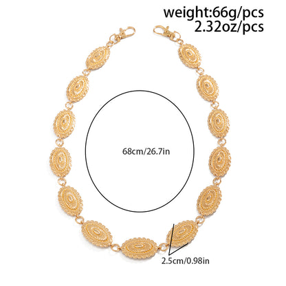 Oval Pattern Metal Pants Chain WN21058