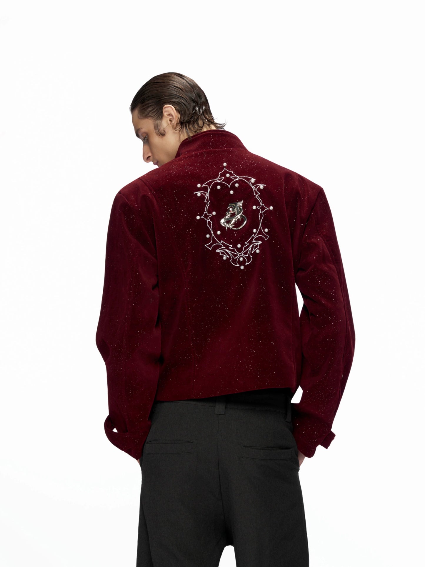 Sequin Patchwork Short Jacket WN20519