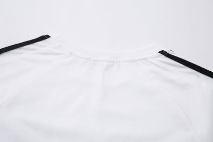 High-Neck Heavyweight Stripe Long Sleeve T-Shirt WN25629