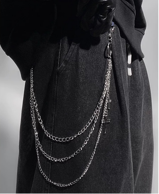 WN23974 UUCSCC hip-hop trendy brand double-chain stainless steel trouser chain hanging chain ins clothing accessories personalized waist chain bag bag charm WN23974