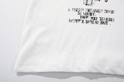 Snowflake Cotton Print Short Sleeve T-Shirt WN25874