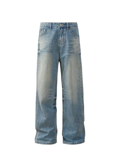Washed Whisker Wide Leg Jeans WN26381