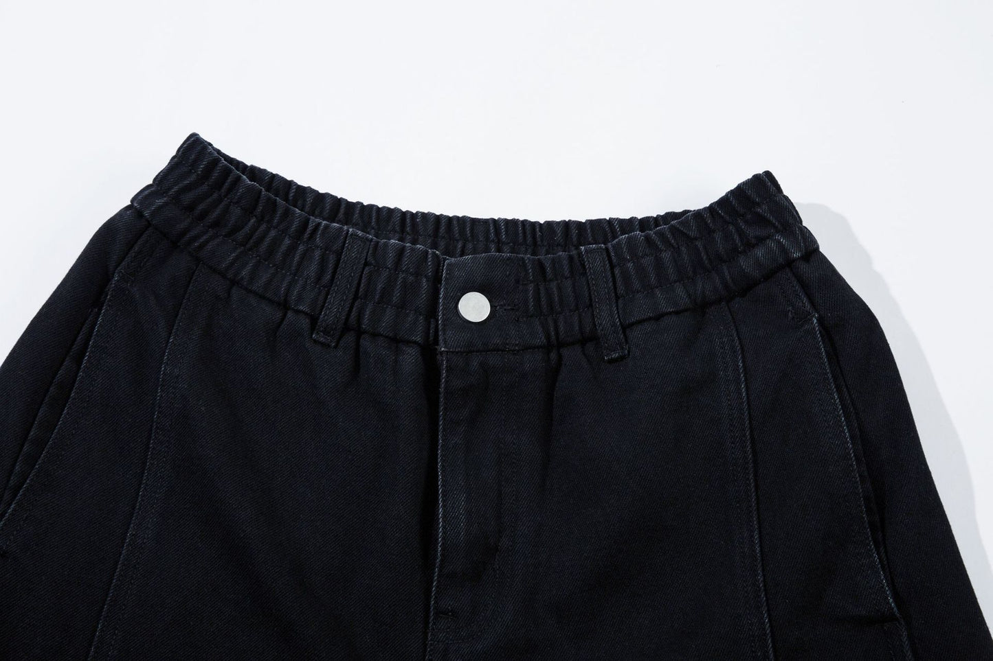 Washed Curved Panel Denim Jeans WN13127