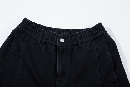 Washed Curved Panel Denim Jeans WN13127