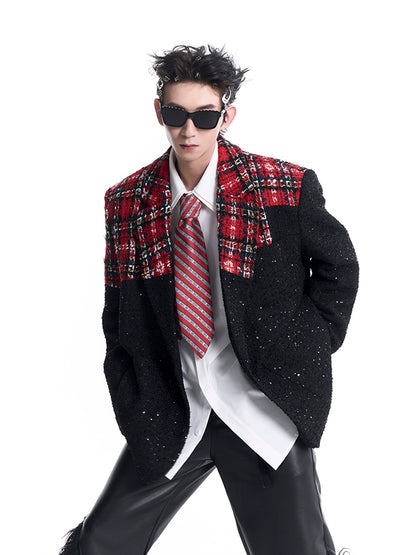 Checkered Mix Tweed Tailored Jacket WN8114