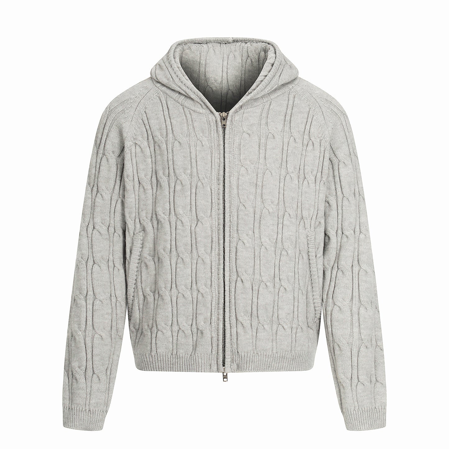 Twist Knit Hooded Oversize Knit Cardigan WN24373