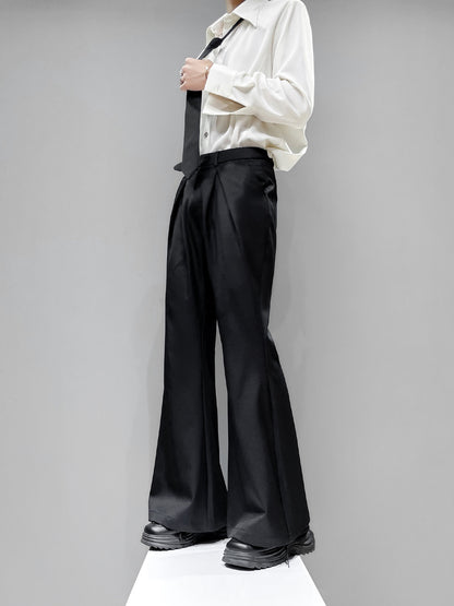 Pleats Flare Straight Trousers WN23903