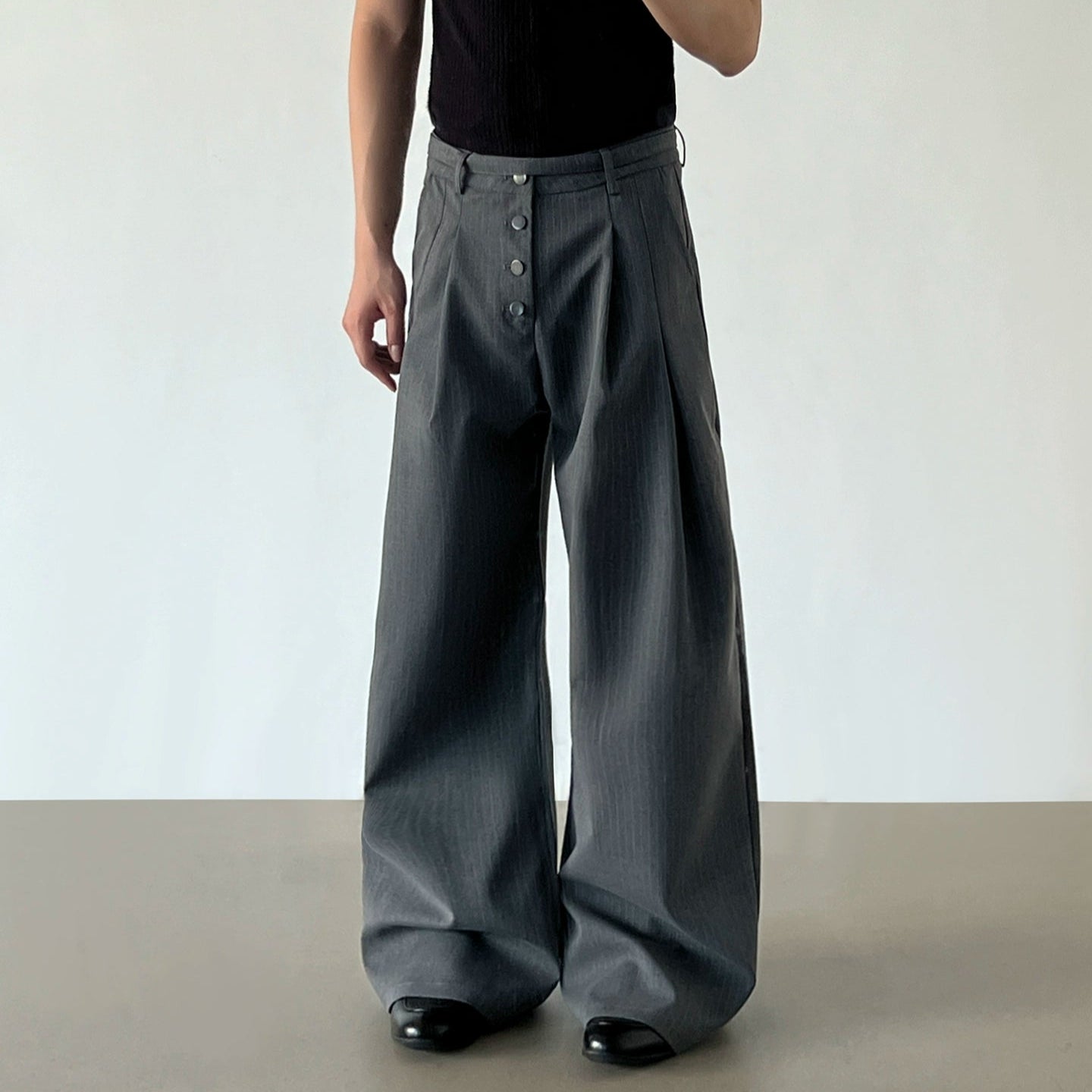 Stripe Straight Wide Leg Trousers WN21198