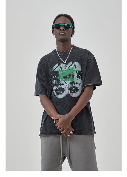 Round Neck Print Short Sleeve T-shirt WN7766