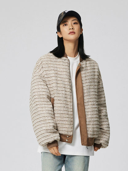 Reversible Suede Tweed Zipper Jacket WN17815