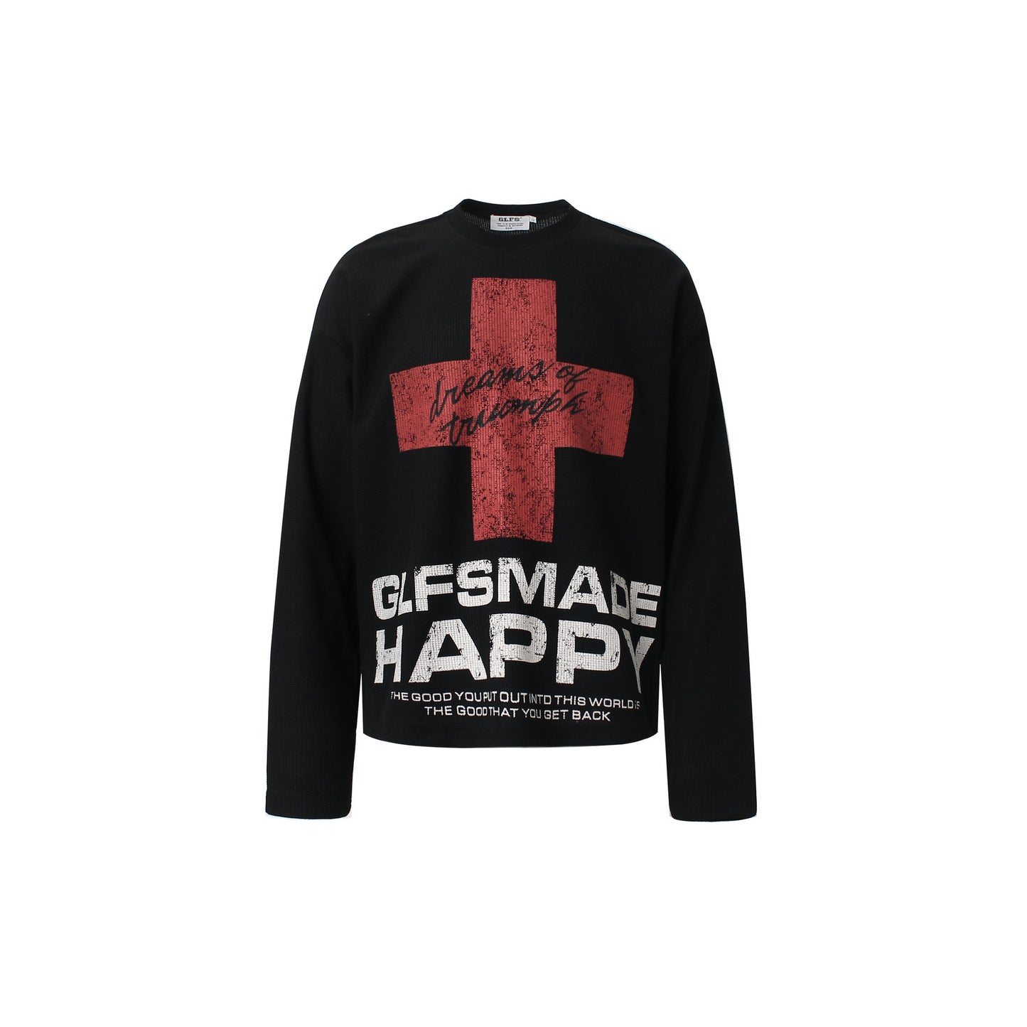 Cross Letter Print Long Sleeve T-Shirt WN25983