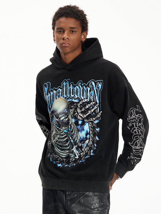 Blue Skull Zipper Hoodie WN11932