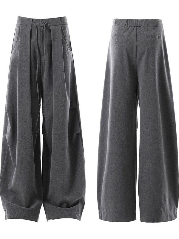 Curved Blade Wide Leg Dragging Trousers WN19330