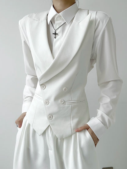 Button Up Tailored Vest WN19628