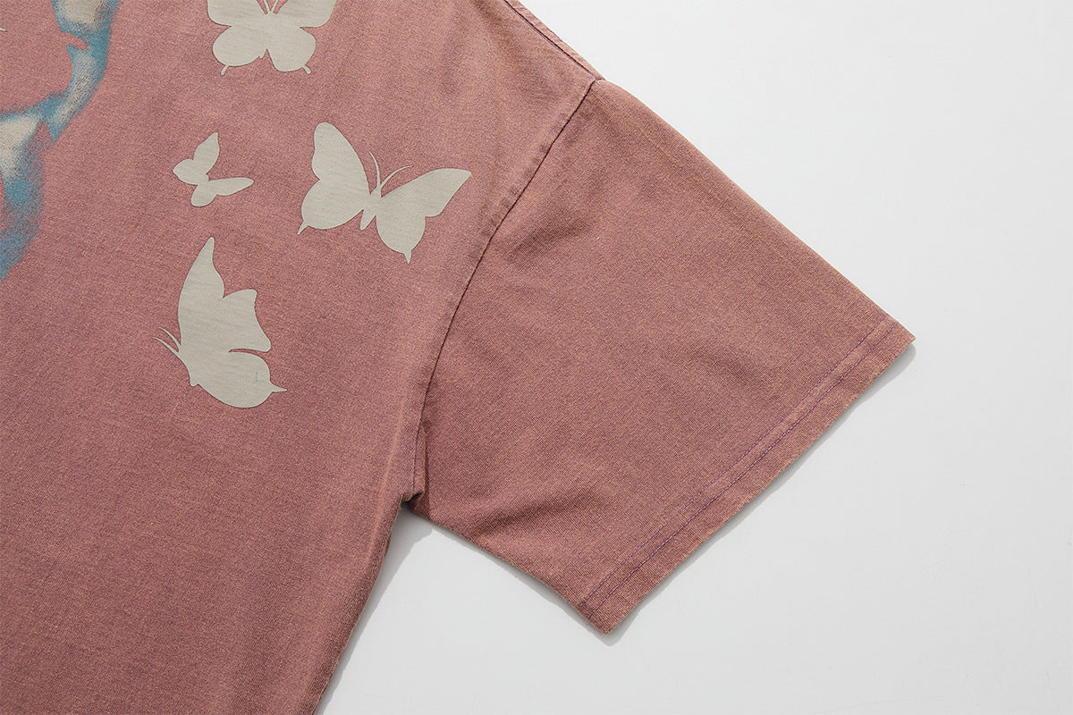 Graphic Design Washed Short Sleeve T-Shirt WN16808