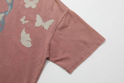 Graphic Design Washed Short Sleeve T-Shirt WN16808