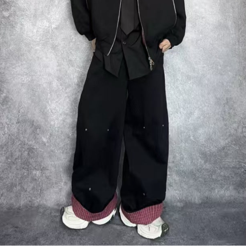 Deconstructed Structured Heavyweight Hooded Jacket & Wide Leg Pants Setup WN27845