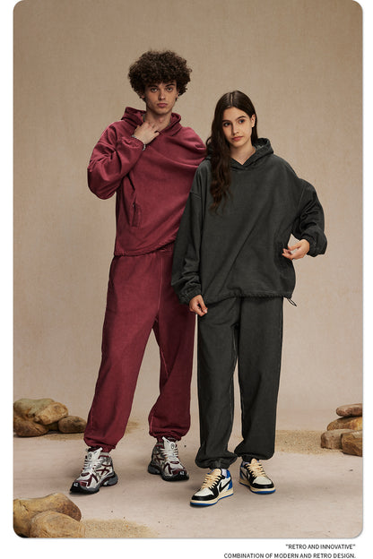 Oversize Drawstring Washed Hoodie WN9976