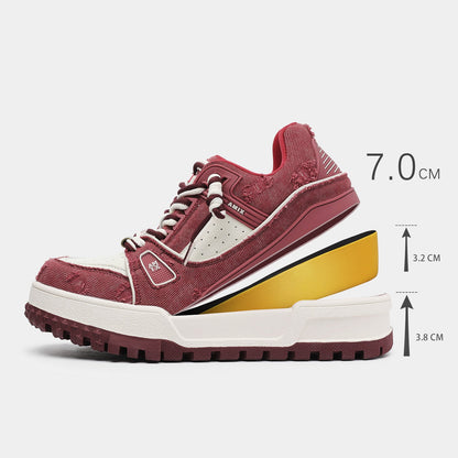 Chunky Textured Platform Lace-Up Sneakers WN24545