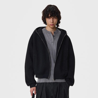 Heavy Air-Cotton Short Zipper Hoodie WN21404