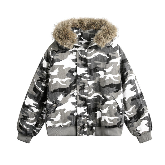 CAMOUFLAGE FAKE FURLAR PADDED JACKET WN11302