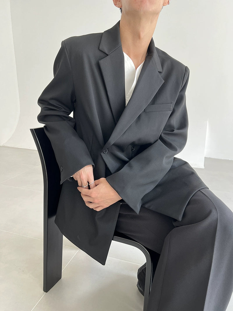 Easy-Care Double-Breasted Buttons Tailored Jacket WN21464