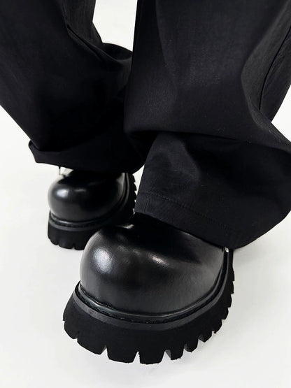 Large Toe Derby Design Leather Shoes WN19150