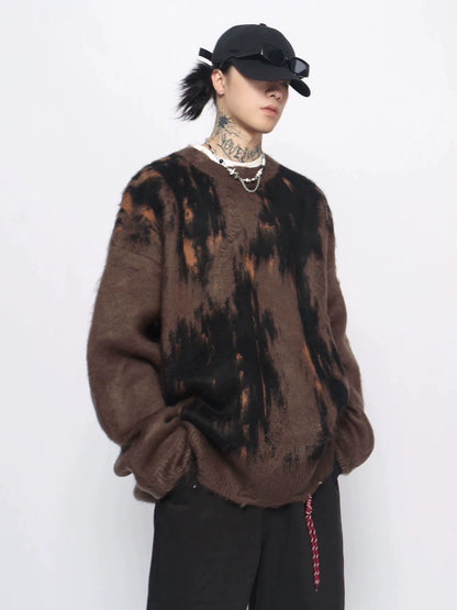 Damage Oversize Knit Sweater WN10935