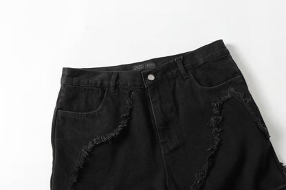 Raw Hem Wash Flare Denim Jeans WN16193