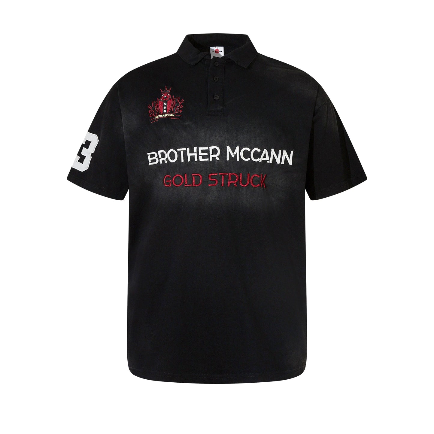 Washed Dirty Effect Design Polo Short Sleeve T-Shirt WN18129