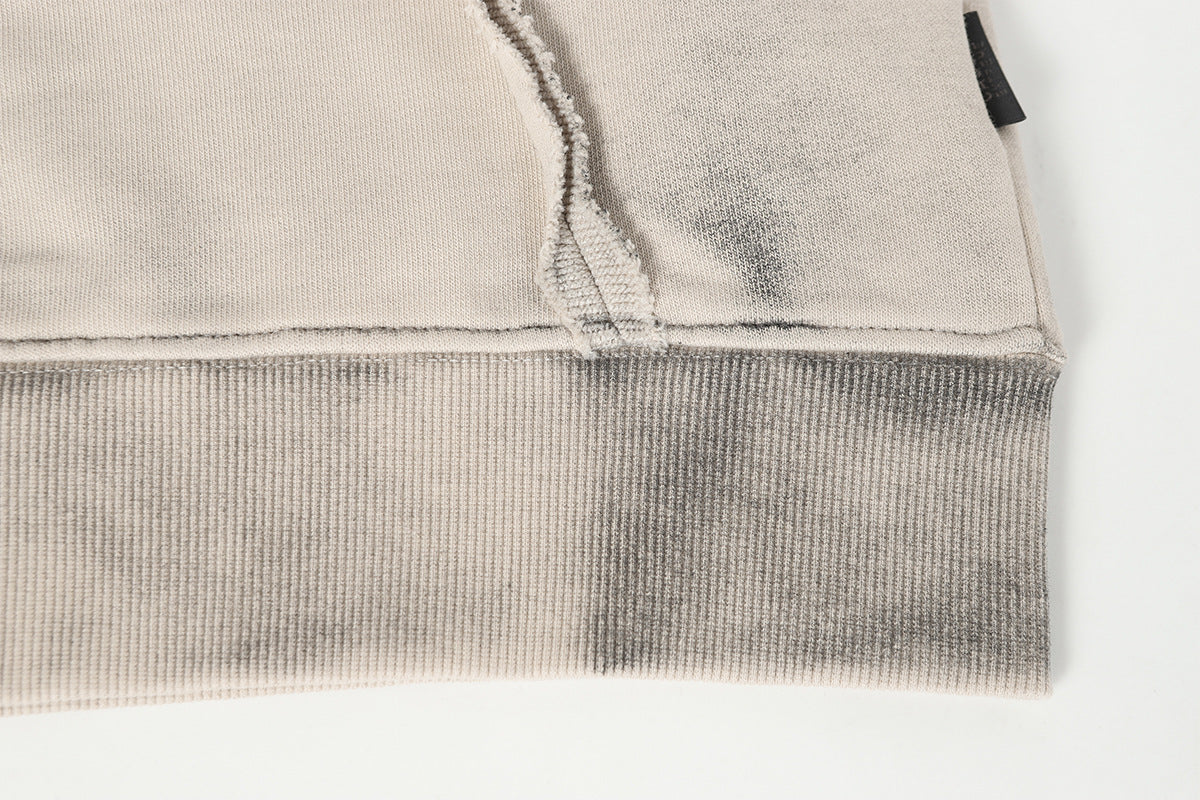 Washed Asymmetrical Zipper Detail Hoodie WN25382