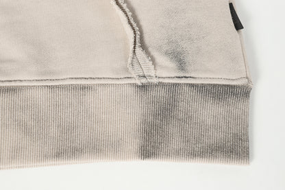 Washed Asymmetrical Zipper Detail Hoodie WN25382