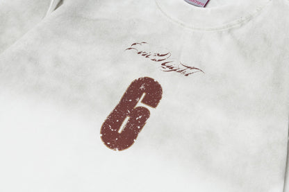 Spray Paint Number Print Short Sleeve T-Shirt WN26041