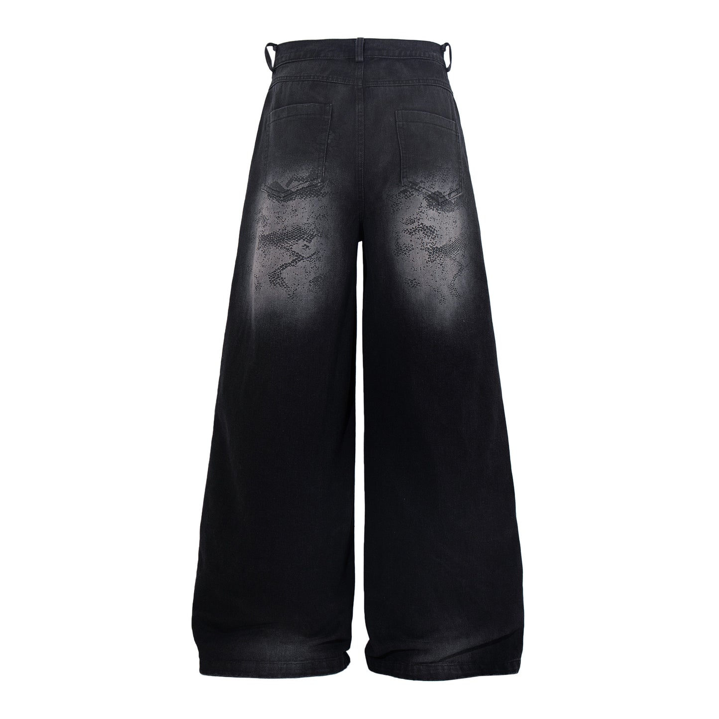 Washed Tribal Fade Wide Leg Denim Jeans WN25450