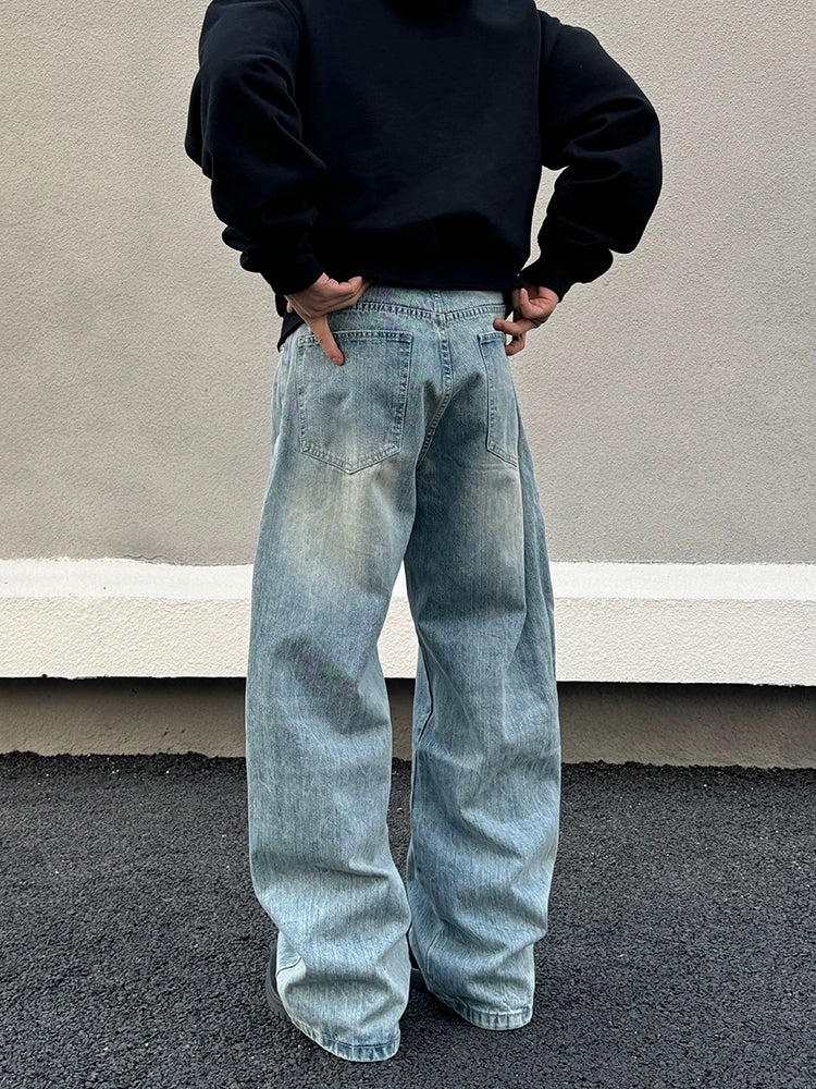 Wrinkle Wide Leg Denim Jeans WN19392