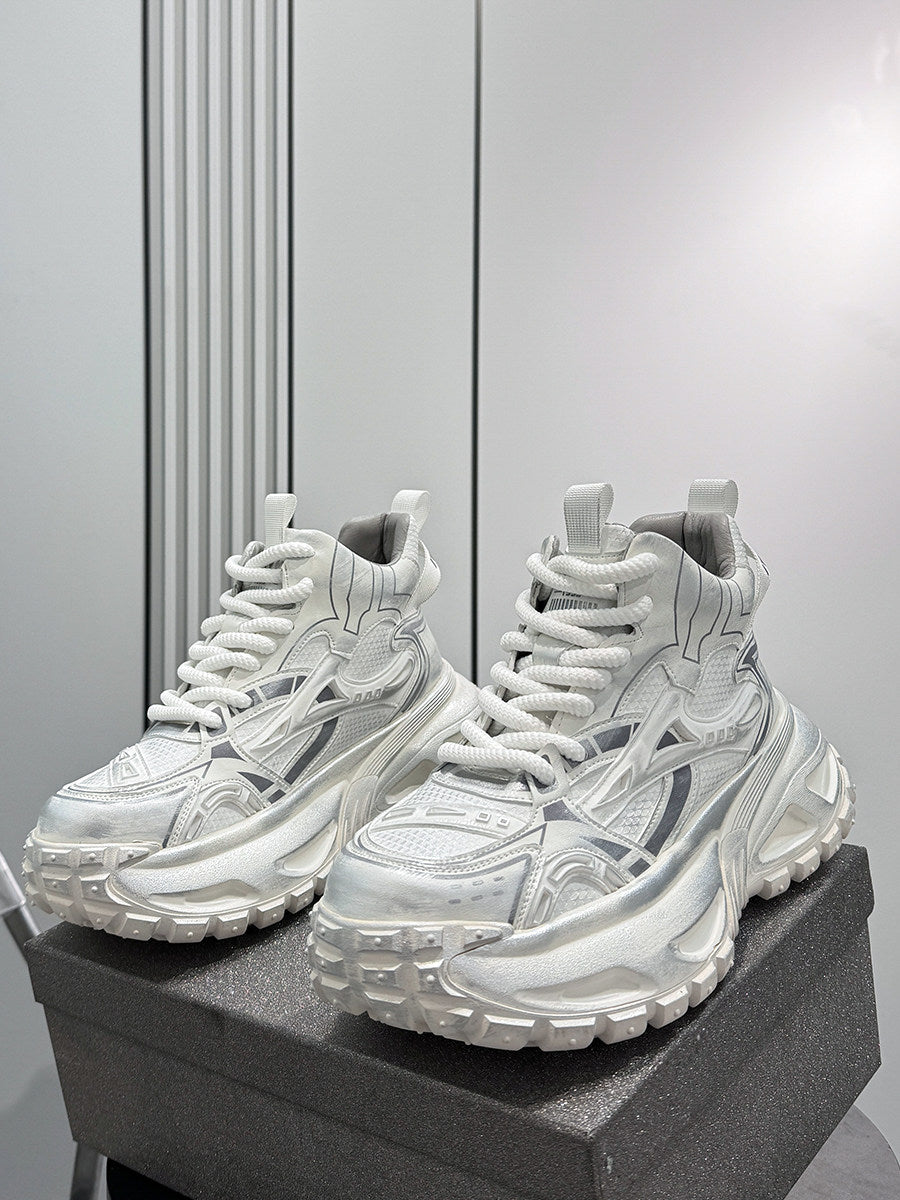 Mesh Panel High-Top Chunky Sole Sneakers WN24608