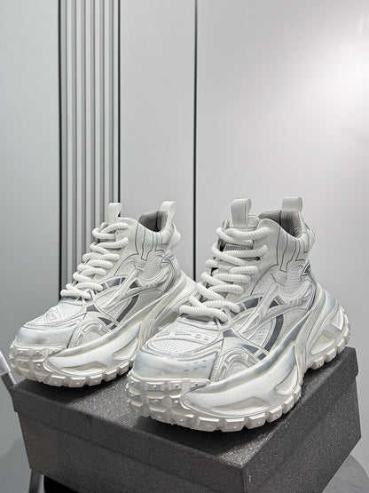 Mesh Panel High-Top Chunky Sole Sneakers WN24608