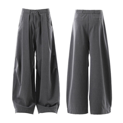 Curved Blade Wide Leg Dragging Trousers WN19330