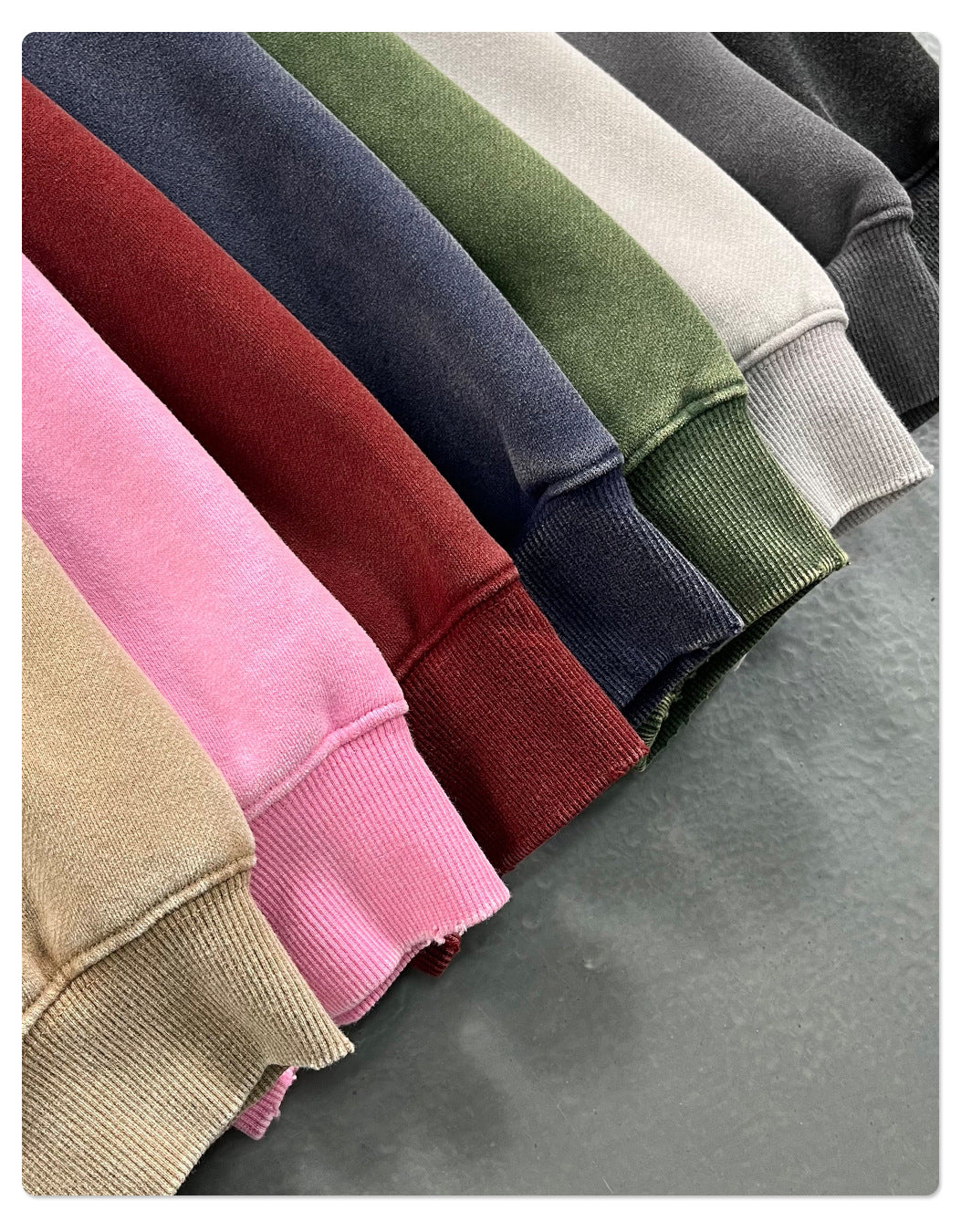 Fleece Lining Zip-Up Wax Dye Zipper Hoodie & Wide Leg Pants Sweatpants WN23112