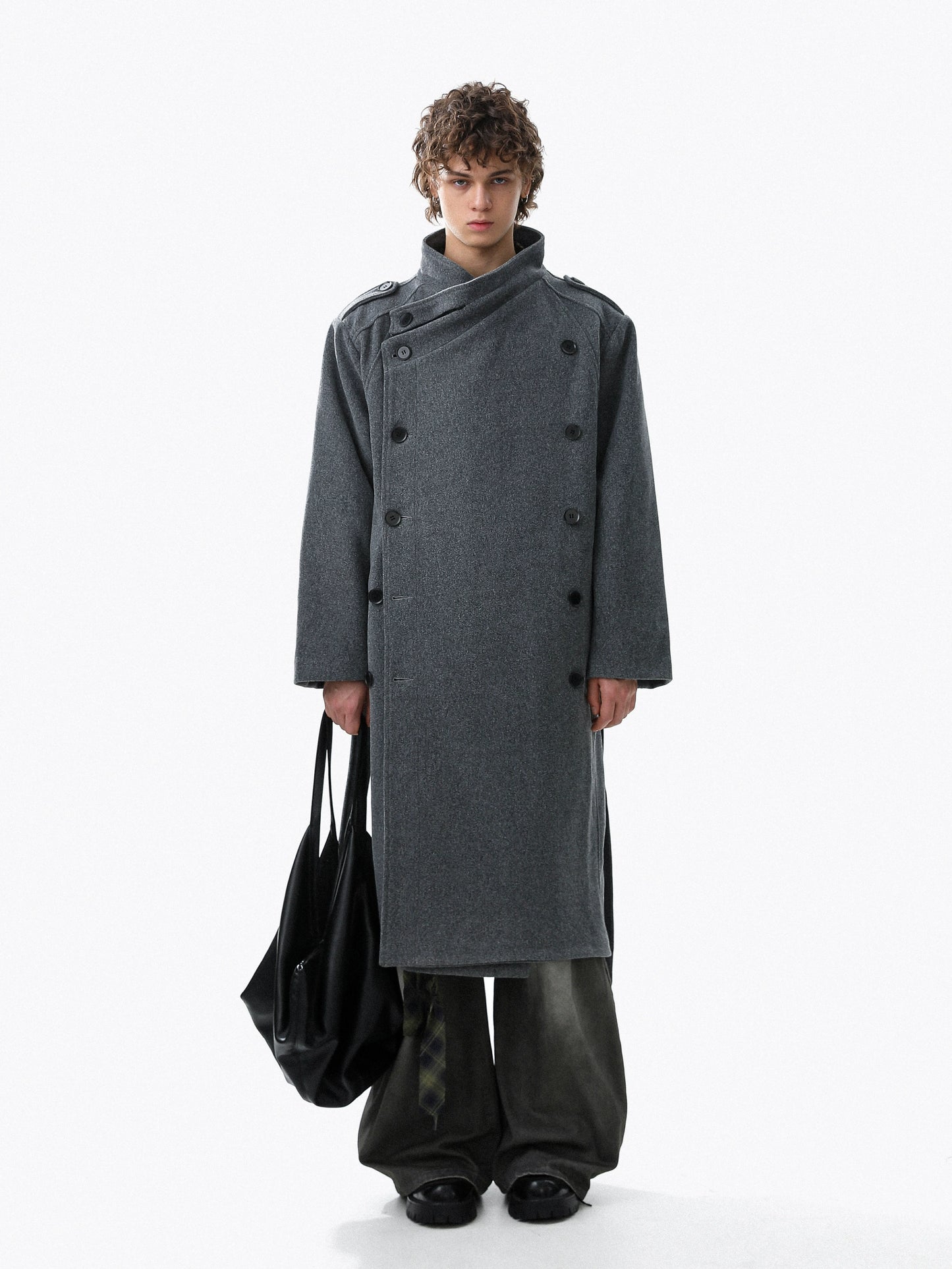 Structured Plain Long Coat WN22114