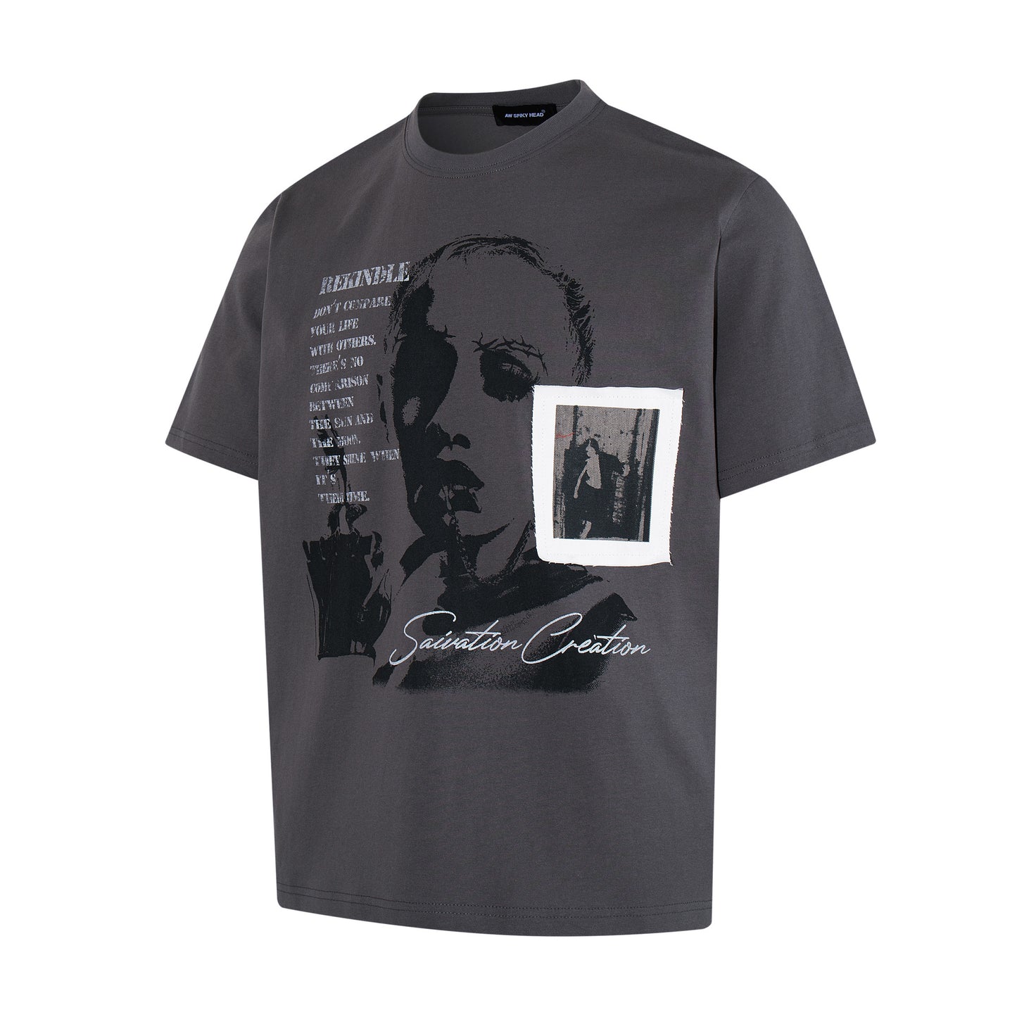 Portrait Letter Print Short Sleeve T-Shirt WN25459